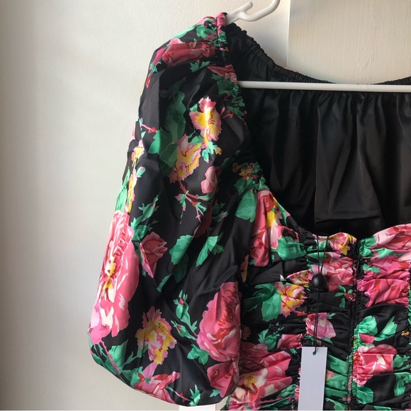 For Love and Lemons Jolie Puff Sleeve Floral Mini Dress - Size XXS - Picture 8 of 10